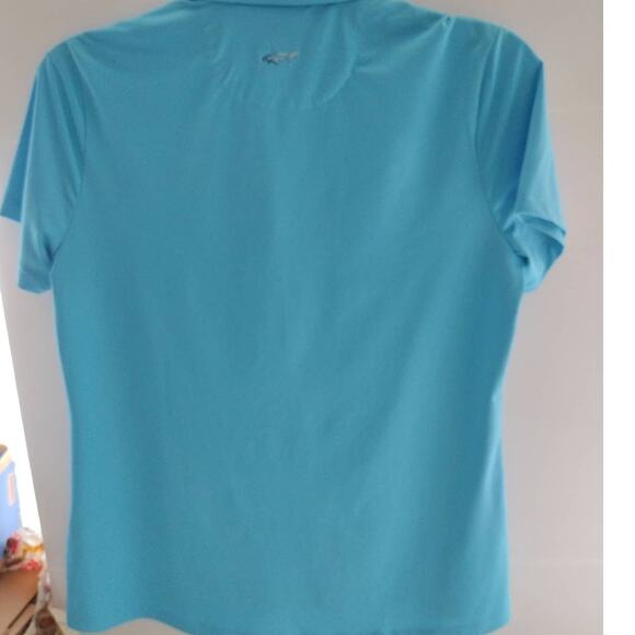 Greg Norman The Players Golf Polo Women's Shirt Size Large Blue Turquoise - Picture 5 of 7
